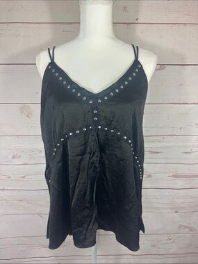 Vici Black Studded Satin Cami Top